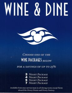 Família Itinerante - Disney Cruise Line - Wine Package